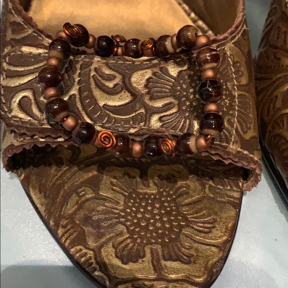 Carlos Santa Bronze Paisley Open Toe Shoes - Picture 5 of 8